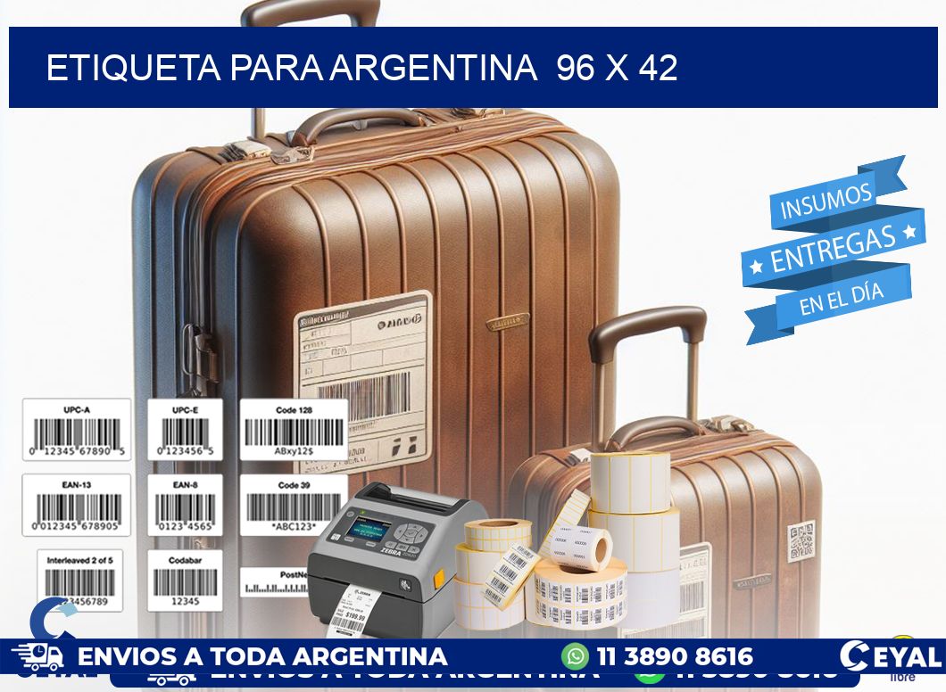 etiqueta para Argentina  96 x 42