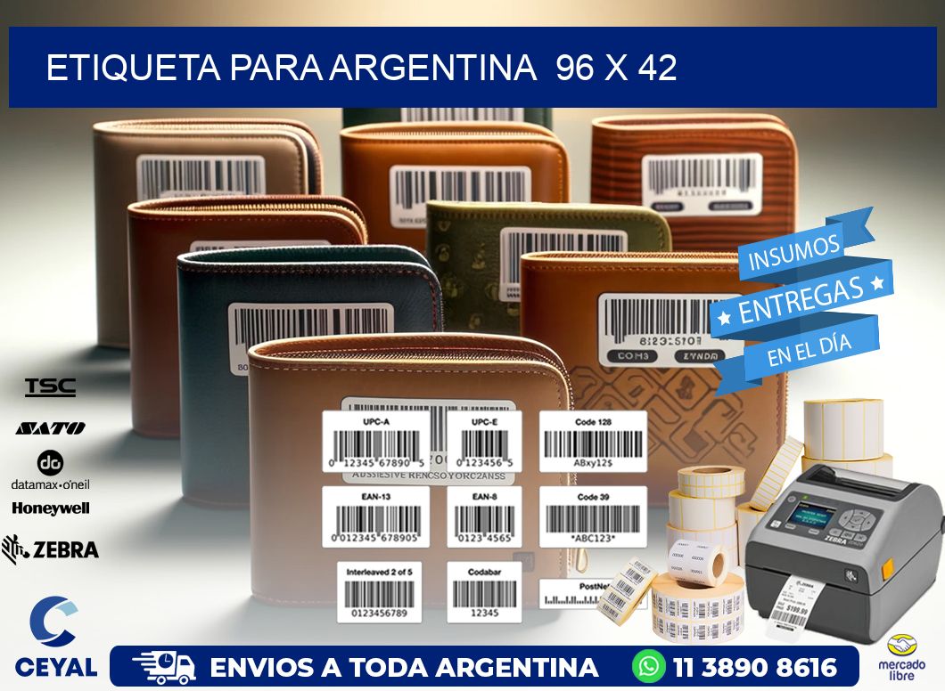 etiqueta para Argentina  96 x 42