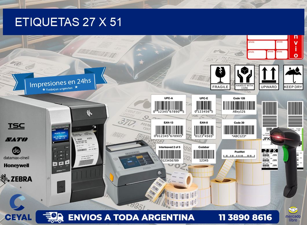 etiquetas 27 x 51
