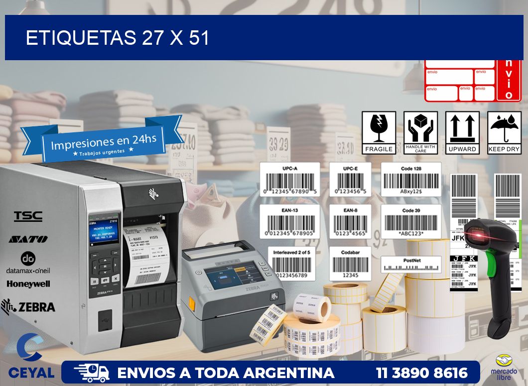 etiquetas 27 x 51