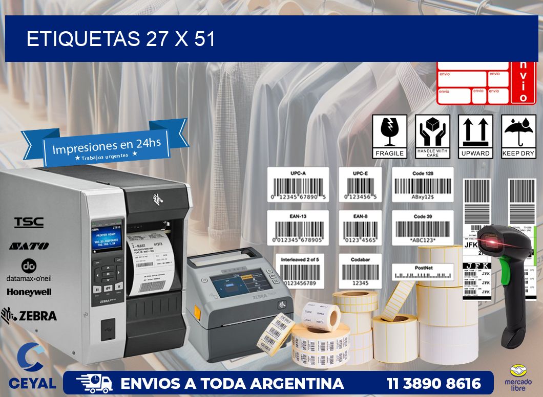 etiquetas 27 x 51