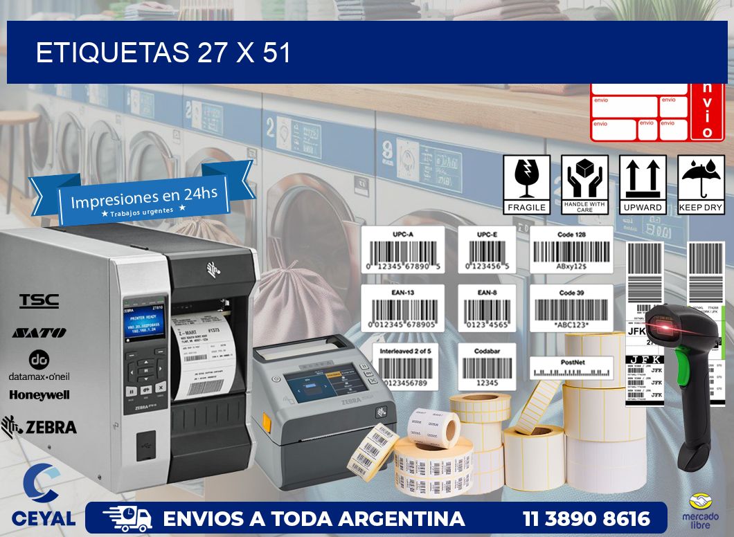 etiquetas 27 x 51