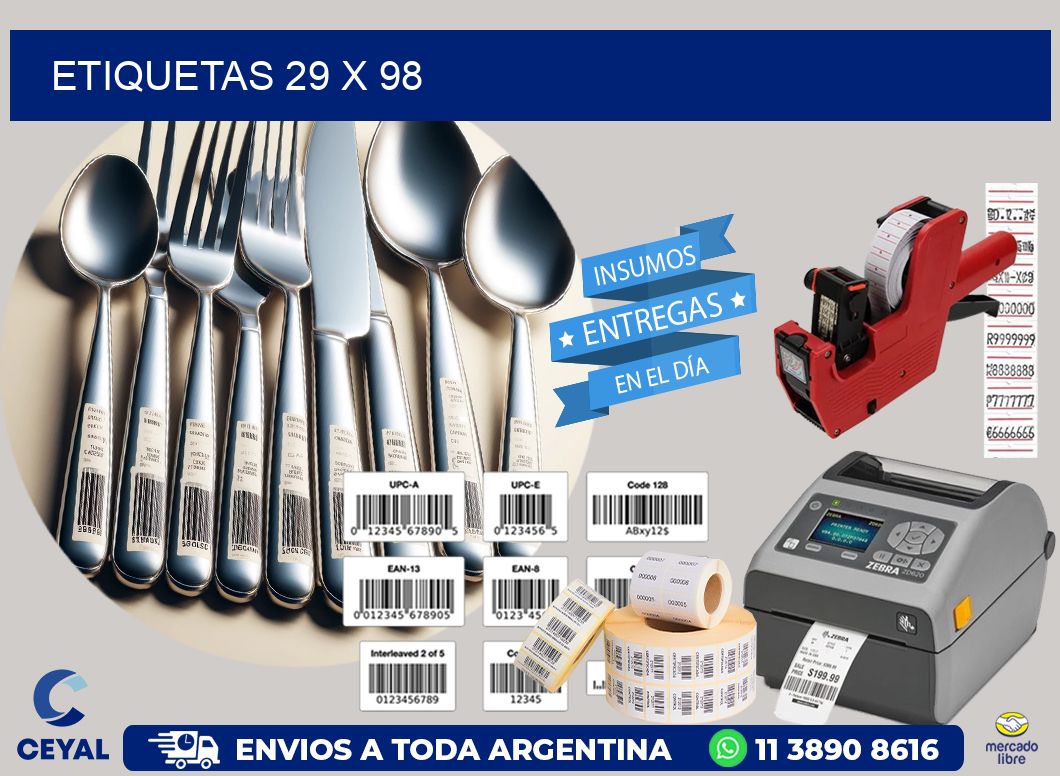 etiquetas 29 x 98