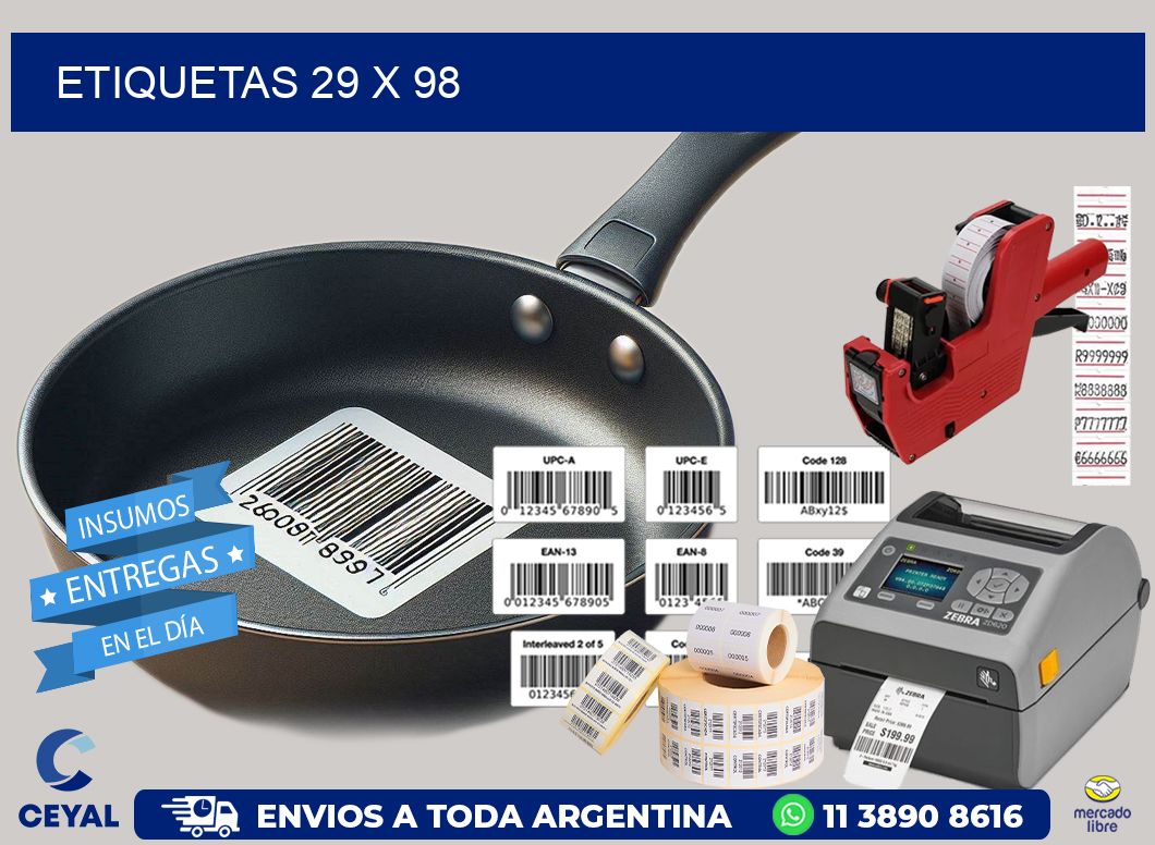 etiquetas 29 x 98