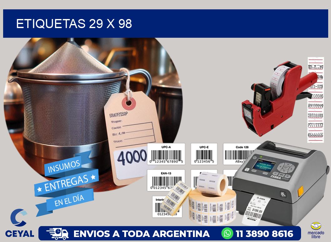 etiquetas 29 x 98