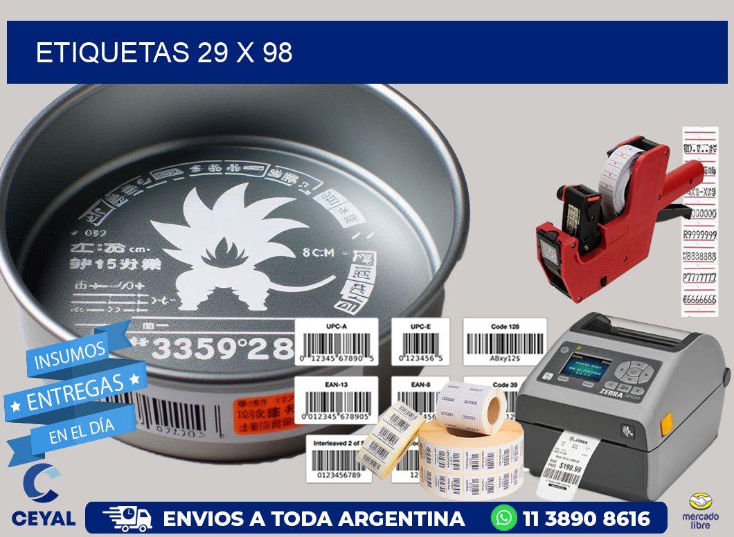 etiquetas 29 x 98