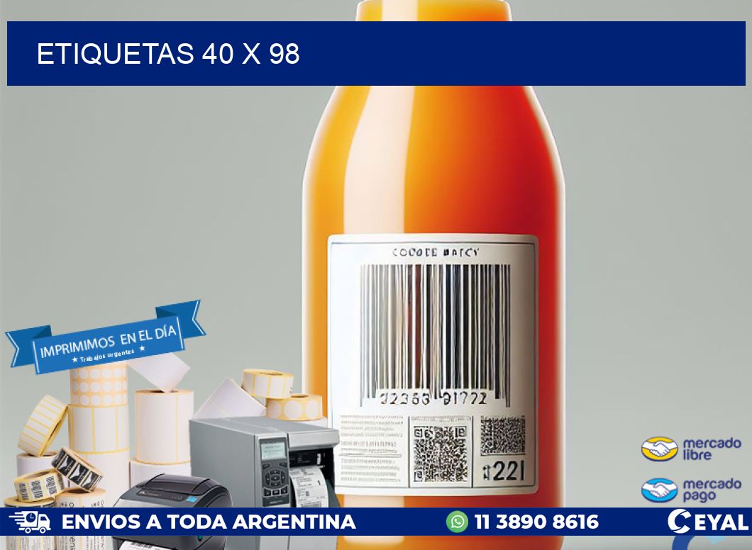 etiquetas 40 x 98