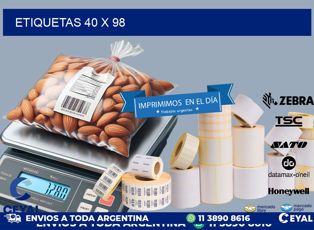 etiquetas 40 x 98