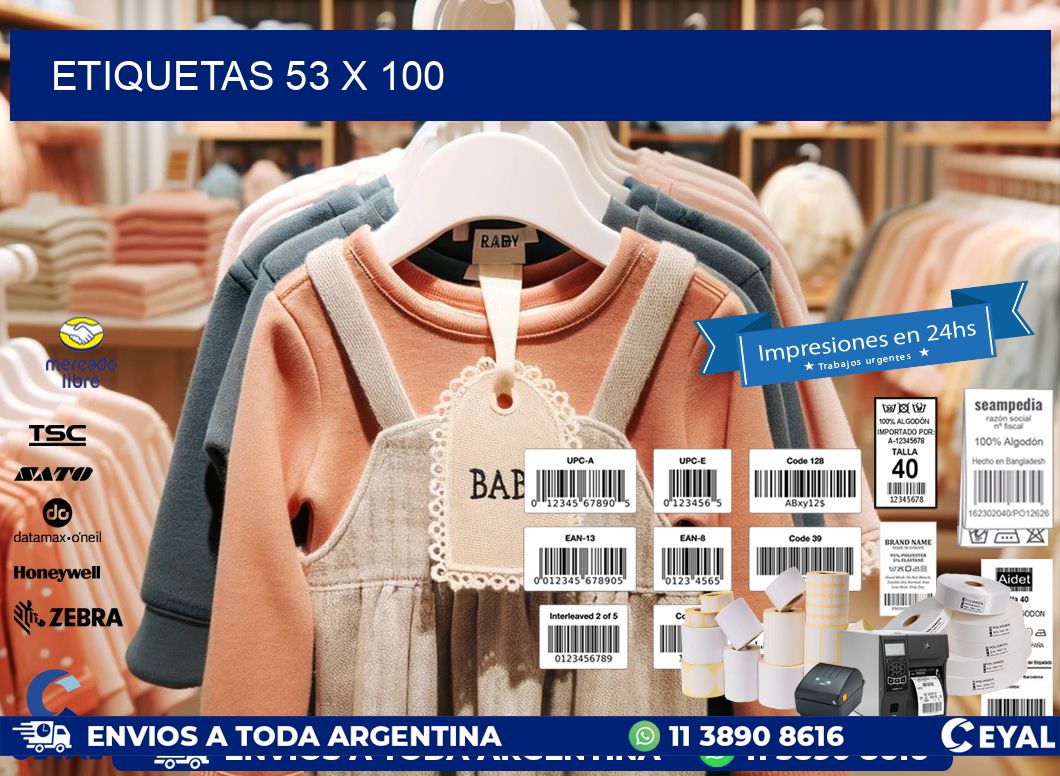 etiquetas 53 x 100