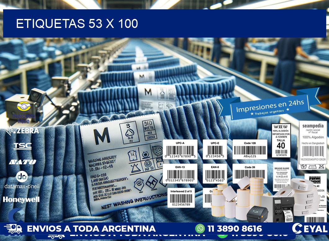 etiquetas 53 x 100