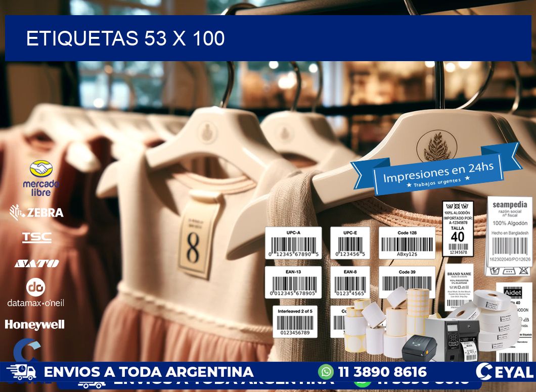 etiquetas 53 x 100