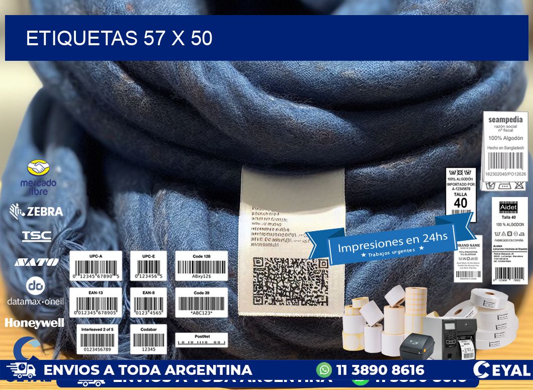 etiquetas 57 x 50