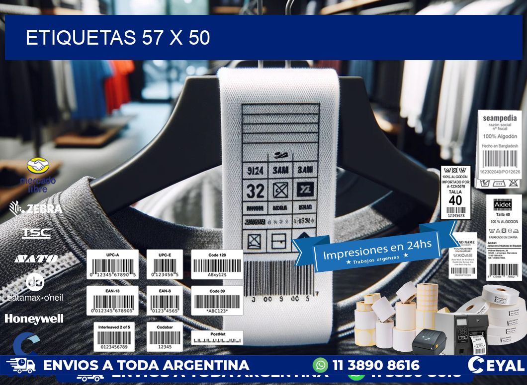 etiquetas 57 x 50