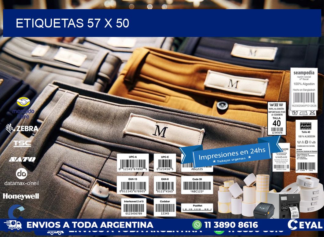etiquetas 57 x 50