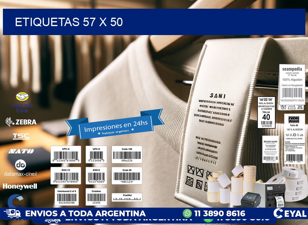etiquetas 57 x 50