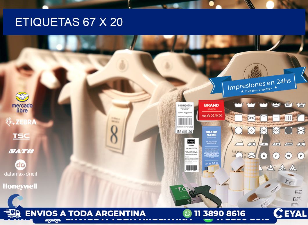 etiquetas 67 x 20