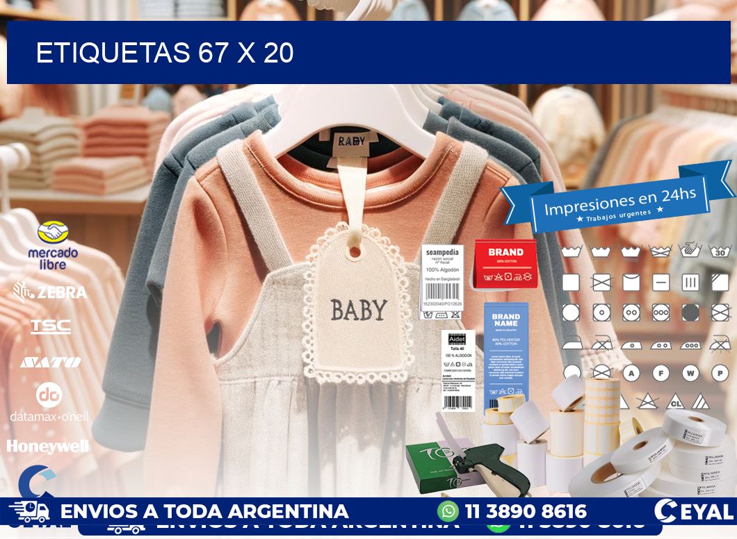 etiquetas 67 x 20