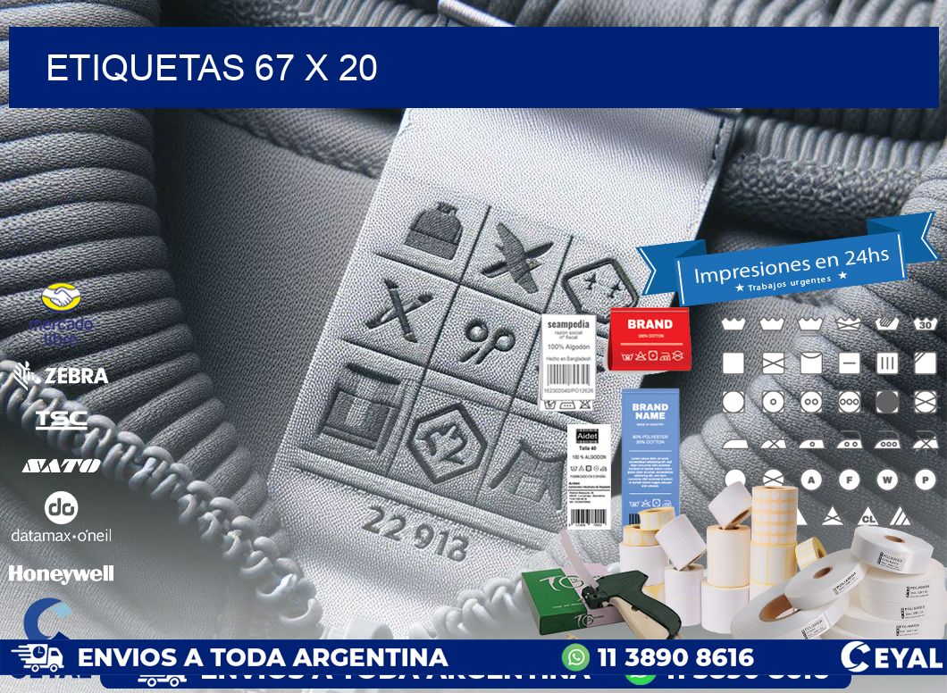 etiquetas 67 x 20