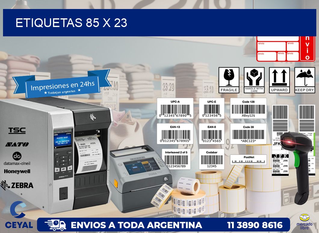 etiquetas 85 x 23