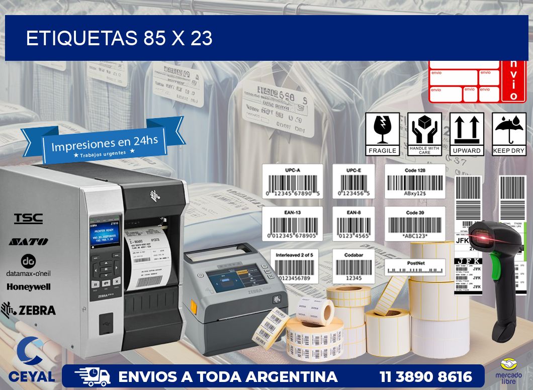 etiquetas 85 x 23