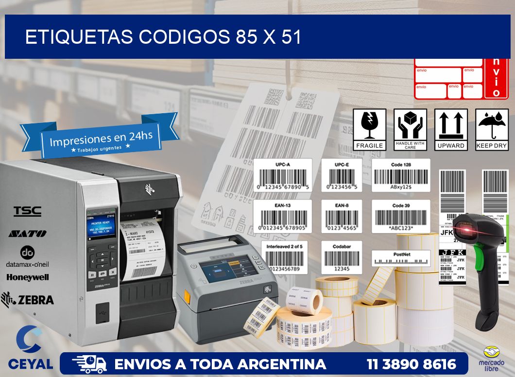 etiquetas codigos 85 x 51