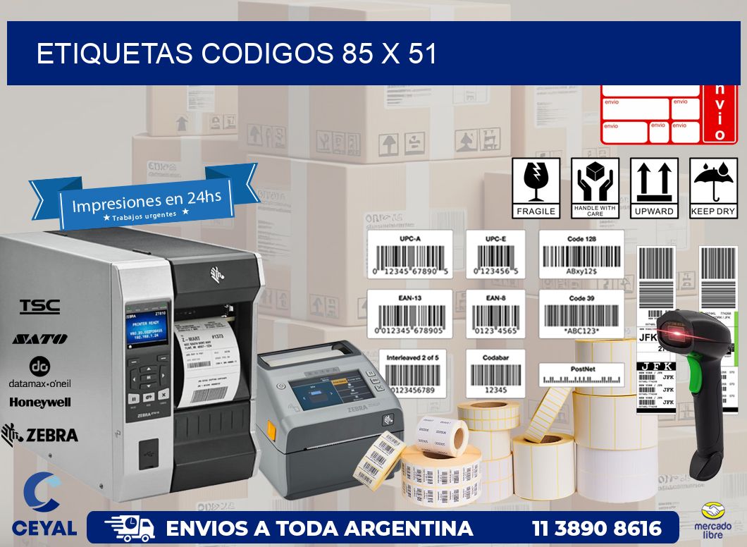 etiquetas codigos 85 x 51