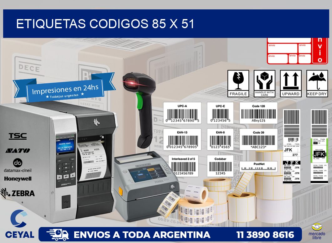 etiquetas codigos 85 x 51