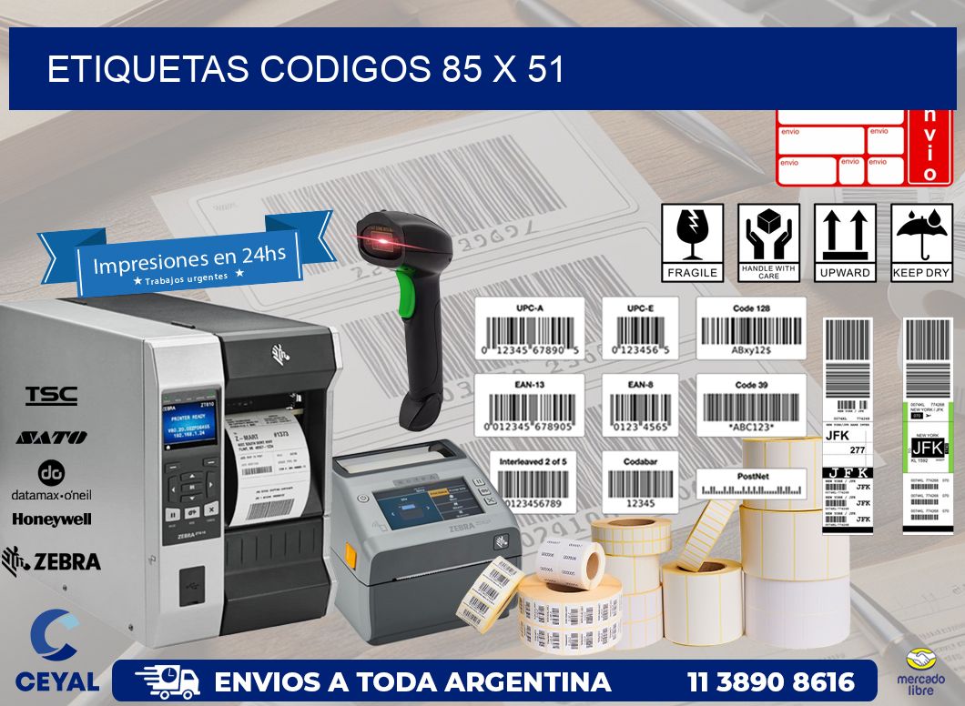 etiquetas codigos 85 x 51