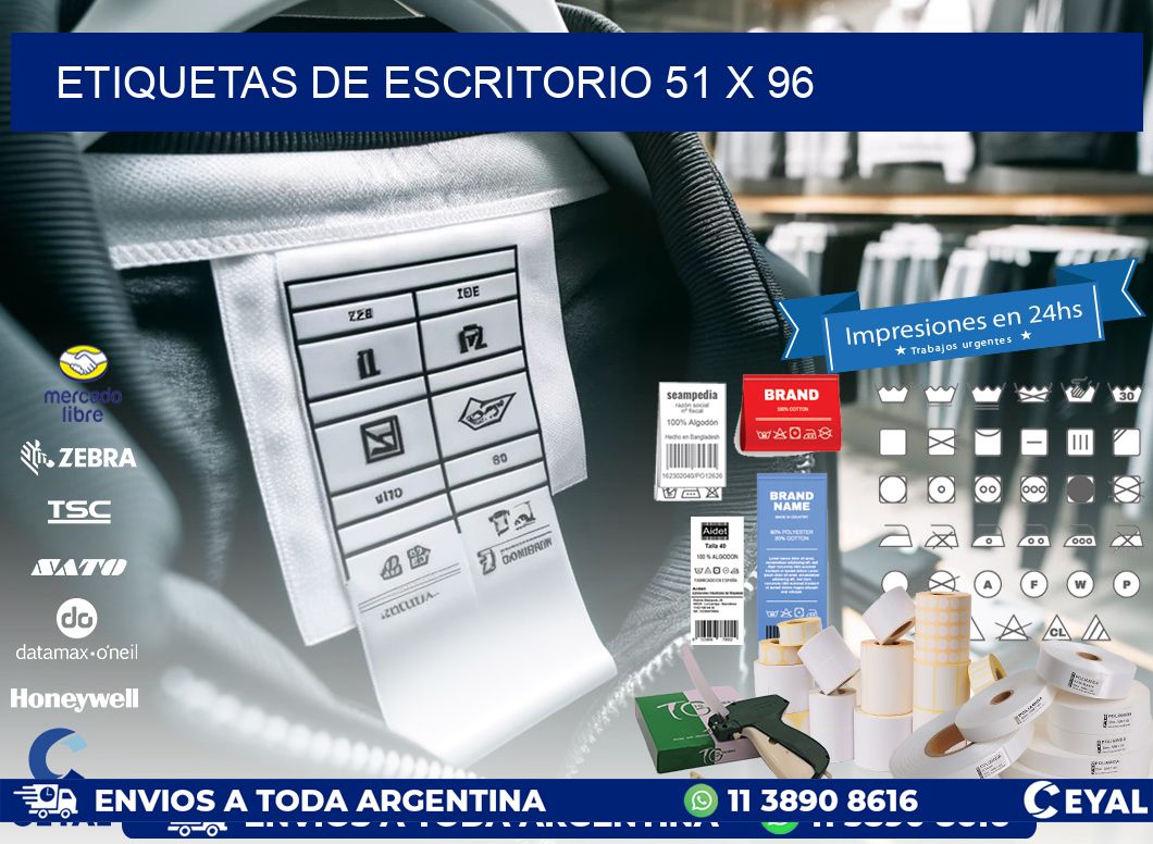 etiquetas de escritorio 51 x 96