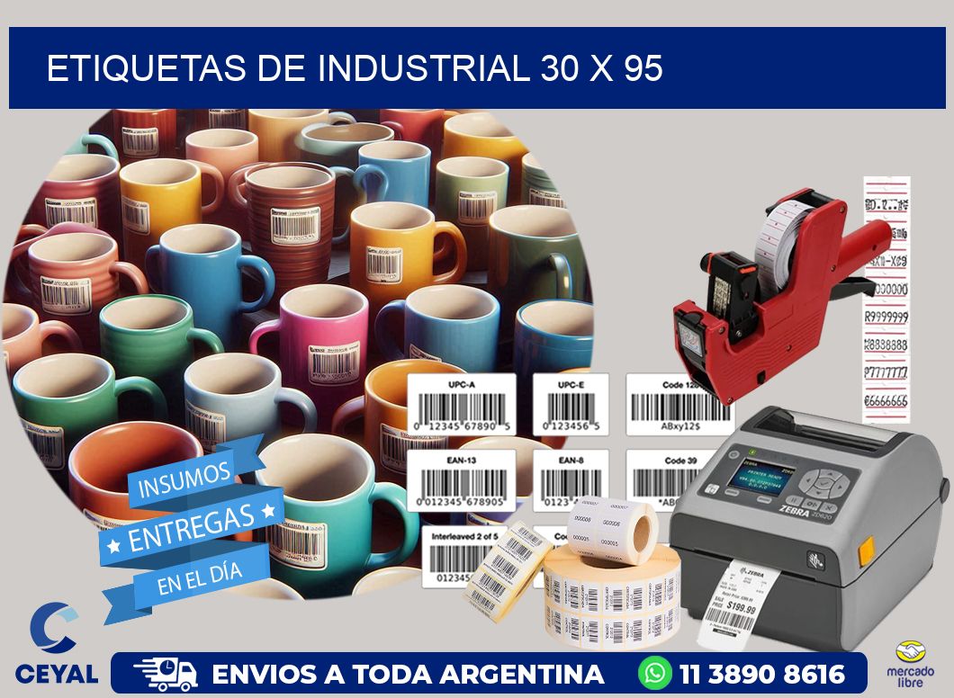 etiquetas de industrial 30 x 95