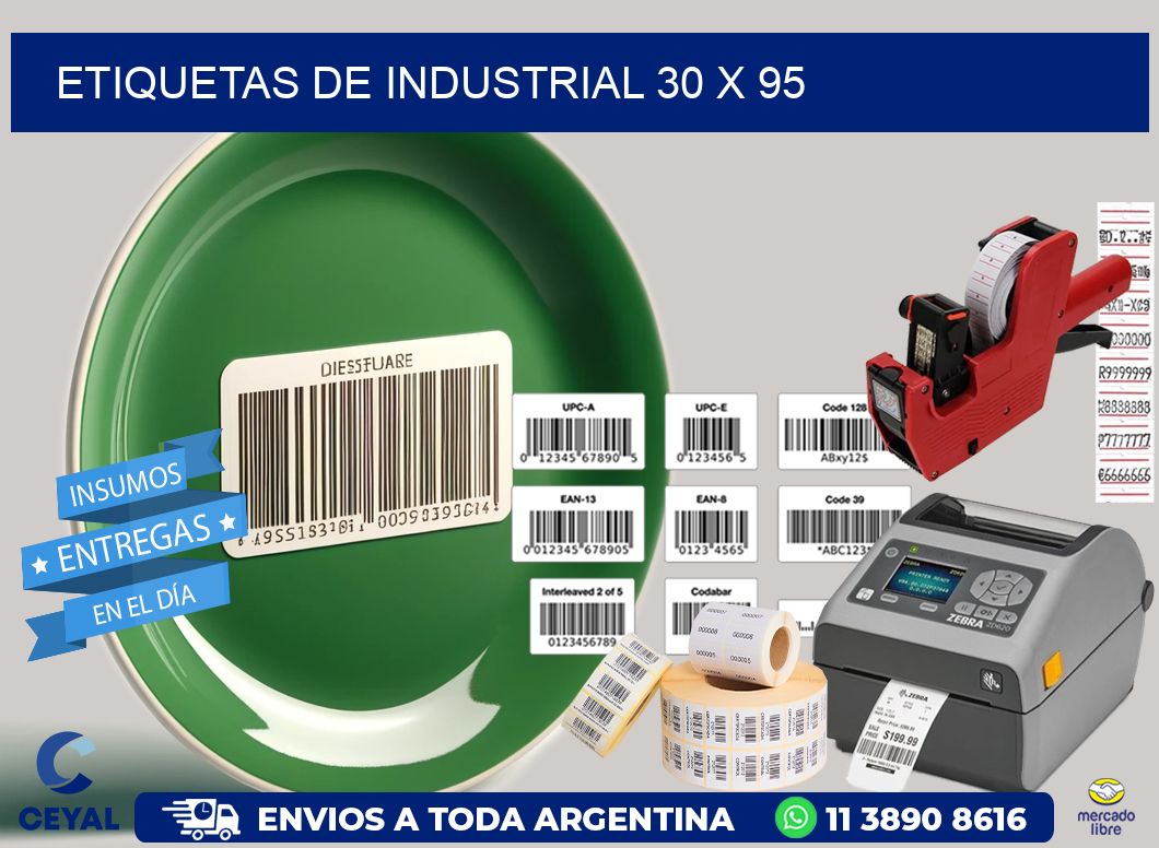 etiquetas de industrial 30 x 95