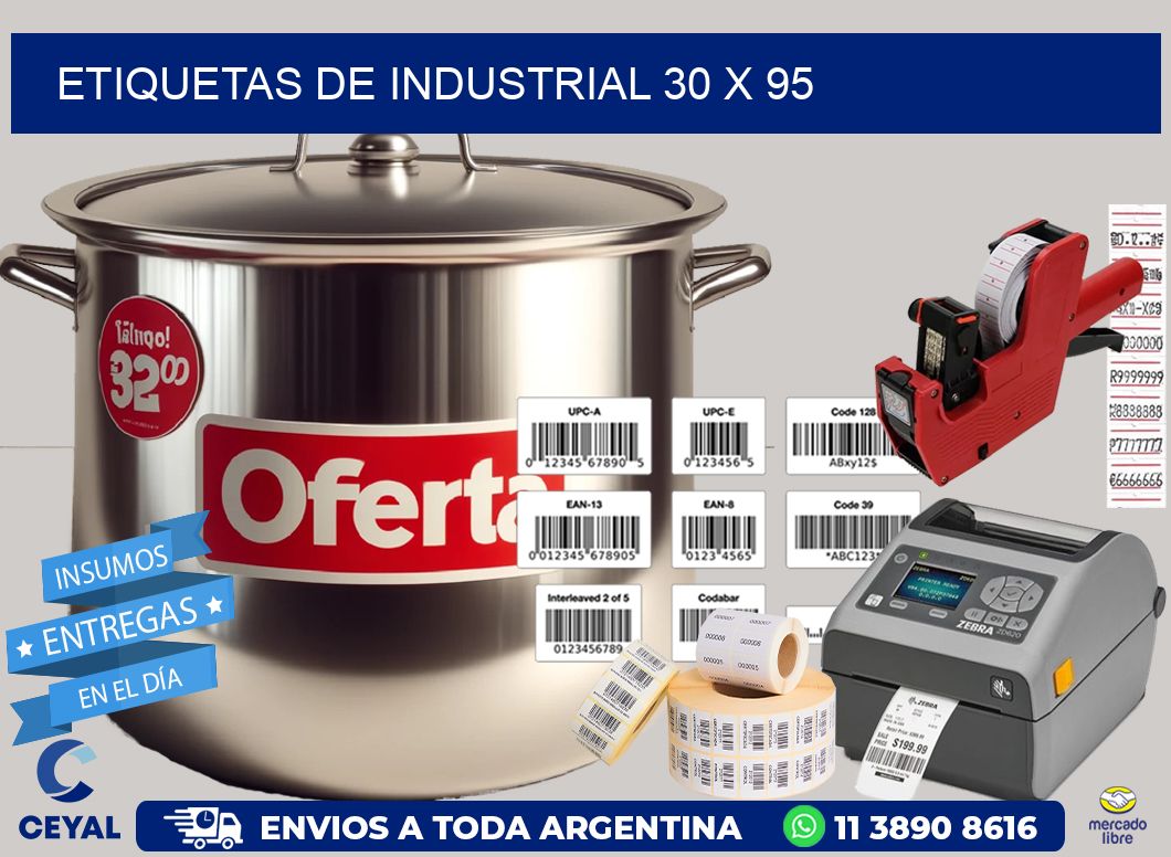 etiquetas de industrial 30 x 95