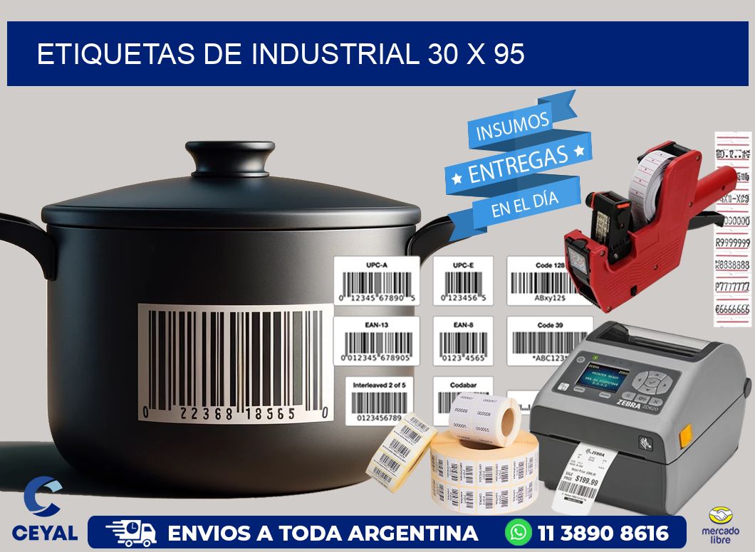 etiquetas de industrial 30 x 95