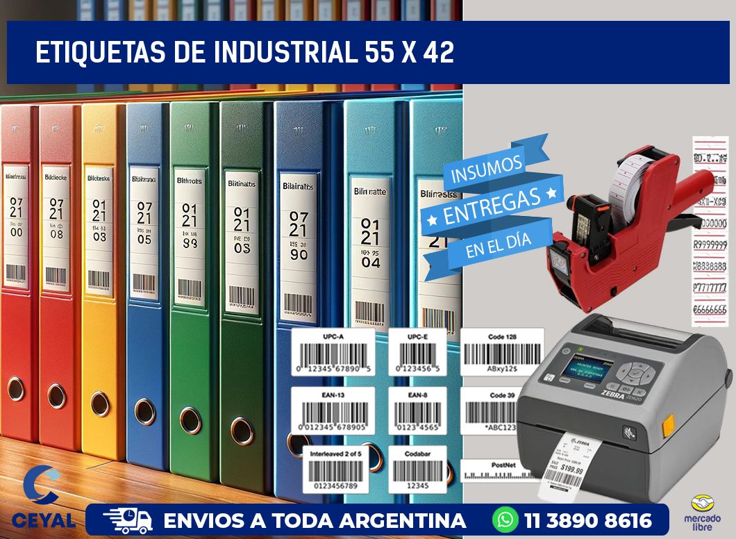 etiquetas de industrial 55 x 42