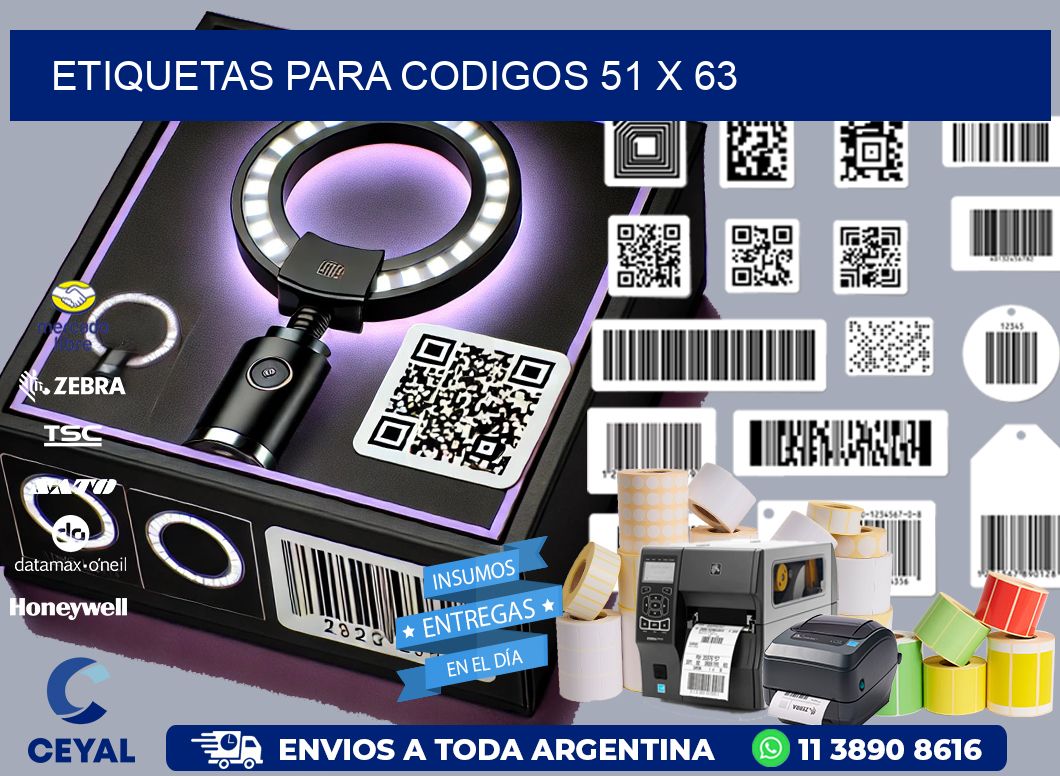 etiquetas para codigos 51 x 63