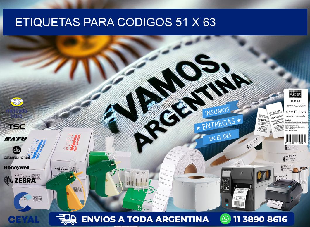 etiquetas para codigos 51 x 63