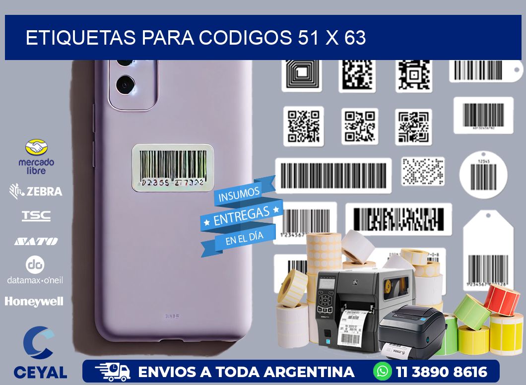 etiquetas para codigos 51 x 63