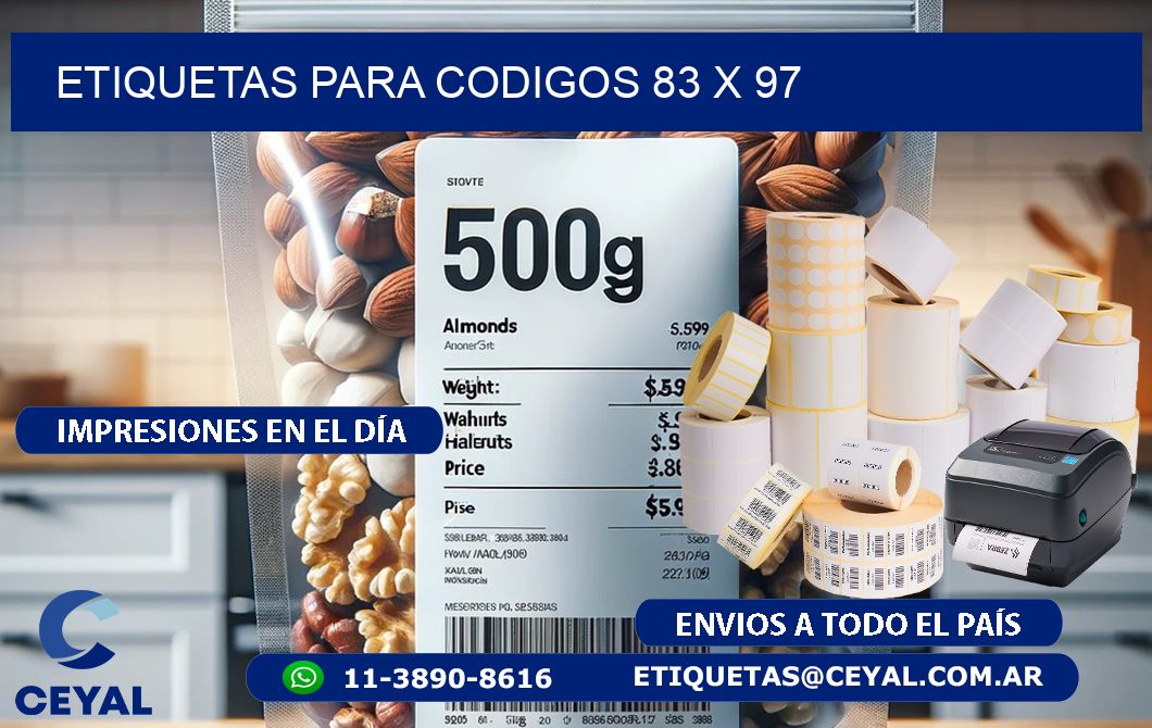 etiquetas para codigos 83 x 97