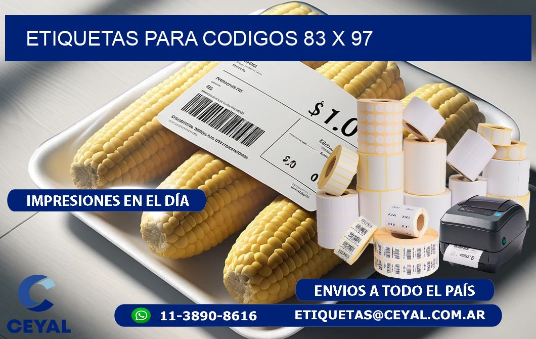 etiquetas para codigos 83 x 97