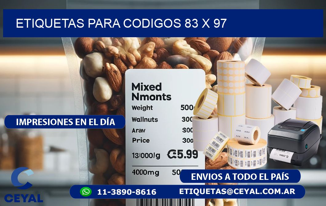 etiquetas para codigos 83 x 97