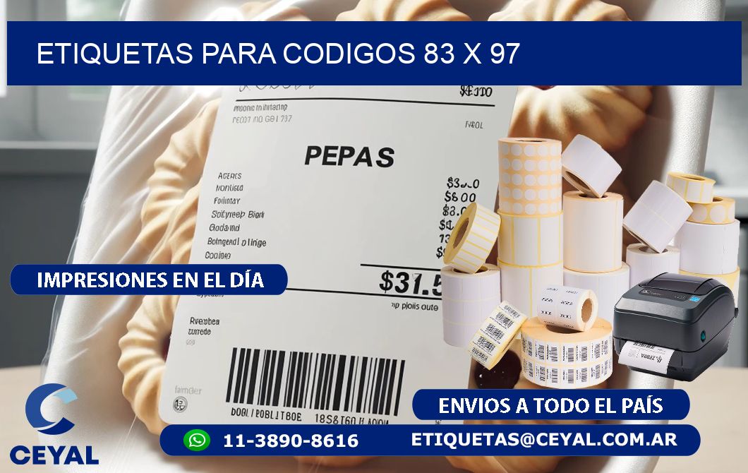 etiquetas para codigos 83 x 97