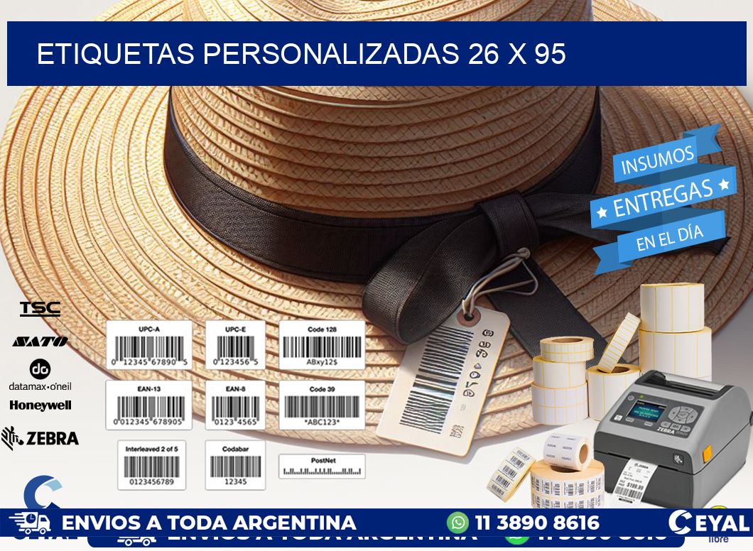 etiquetas personalizadas 26 x 95