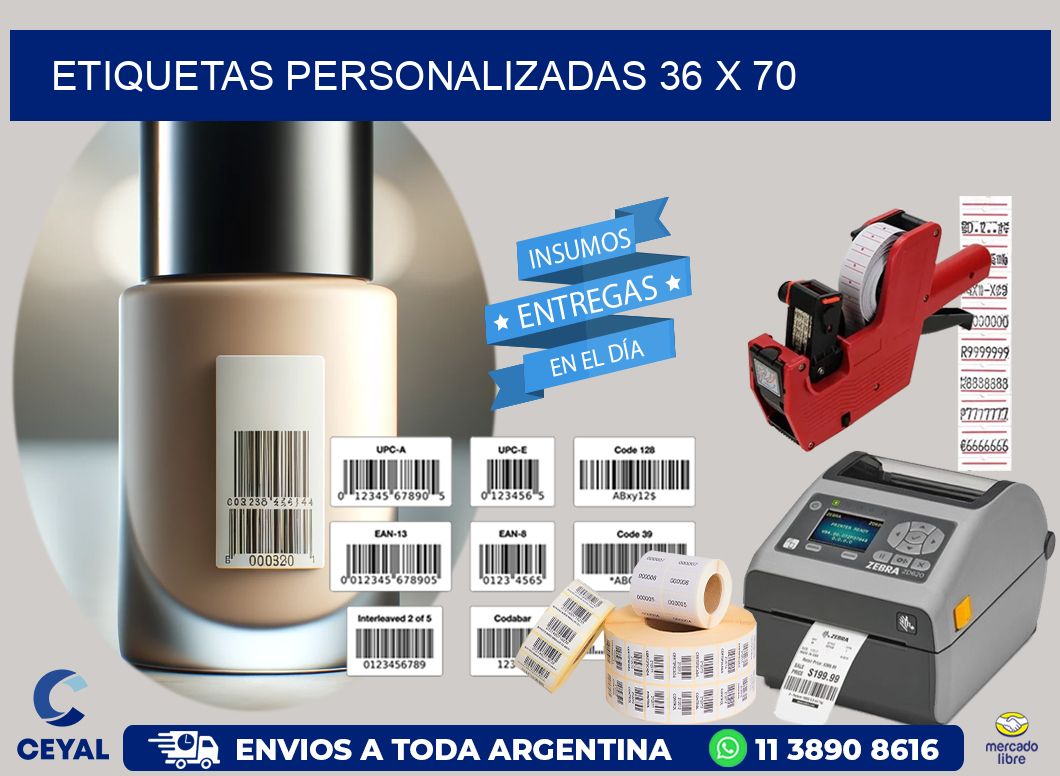 etiquetas personalizadas 36 x 70