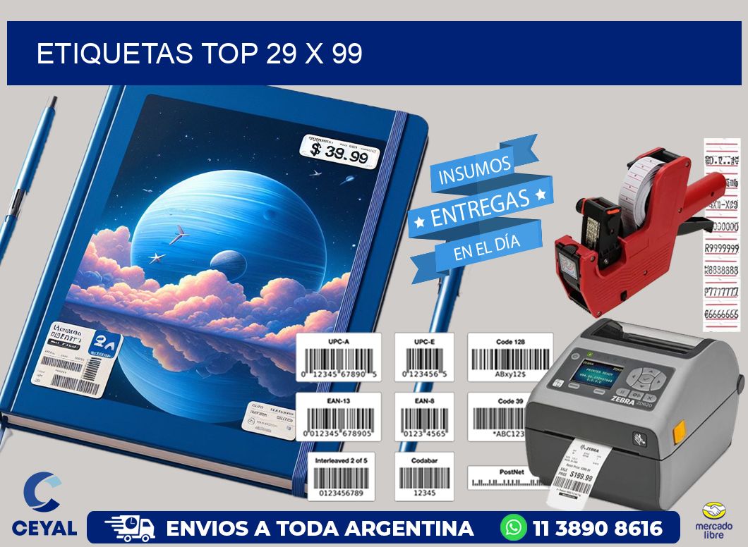 etiquetas top 29 x 99