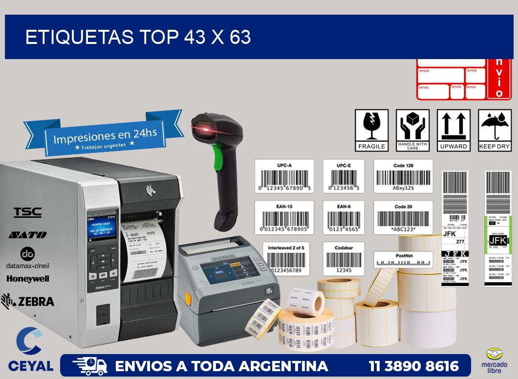 etiquetas top 43 x 63