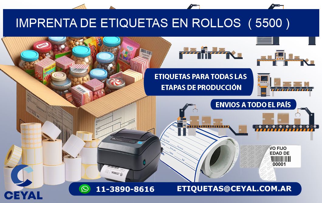 imprenta de etiquetas en rollos  ( 5500 )