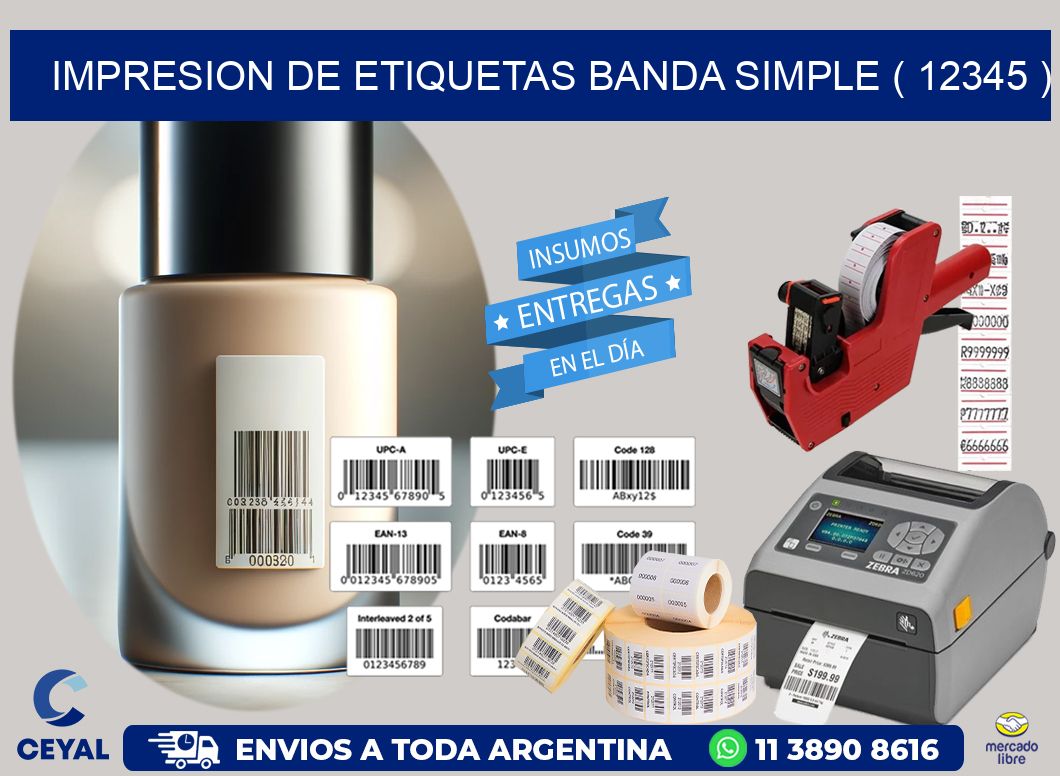 impresion de etiquetas banda simple ( 12345 )