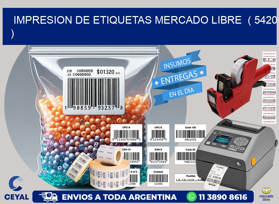 impresion de etiquetas mercado libre  ( 5420 )