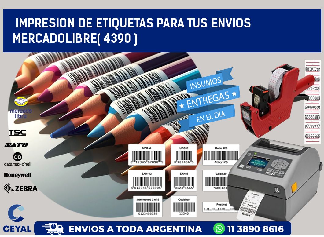 impresion de etiquetas para tus envios mercadolibre( 4390 )