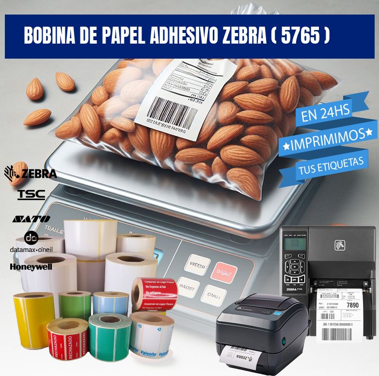 BOBINA DE PAPEL ADHESIVO ZEBRA ( 5765 )